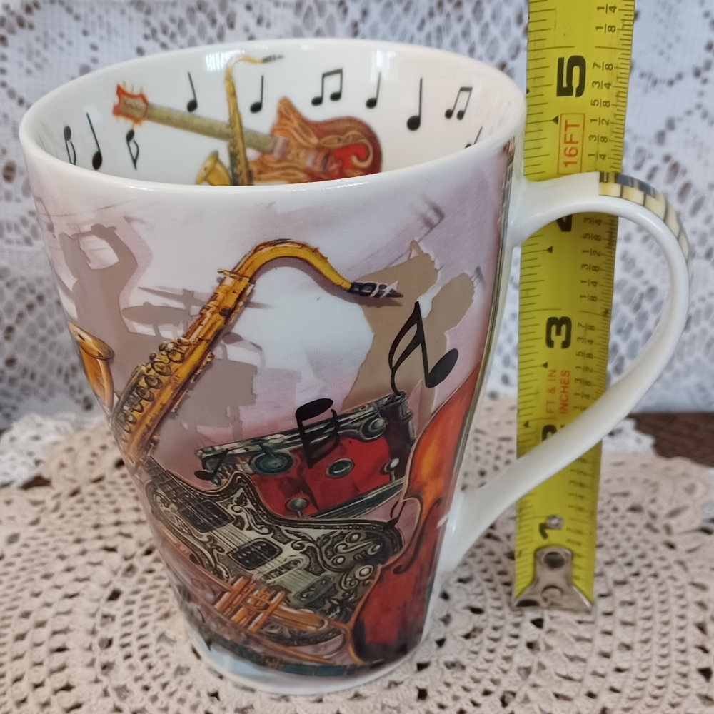 CARDEW DESIGN TGUY BONE CHINA ROCK & ROLL MUG W/PIANO KEY GRAPHIC HANDLE 2013 - Picture 9 of 10